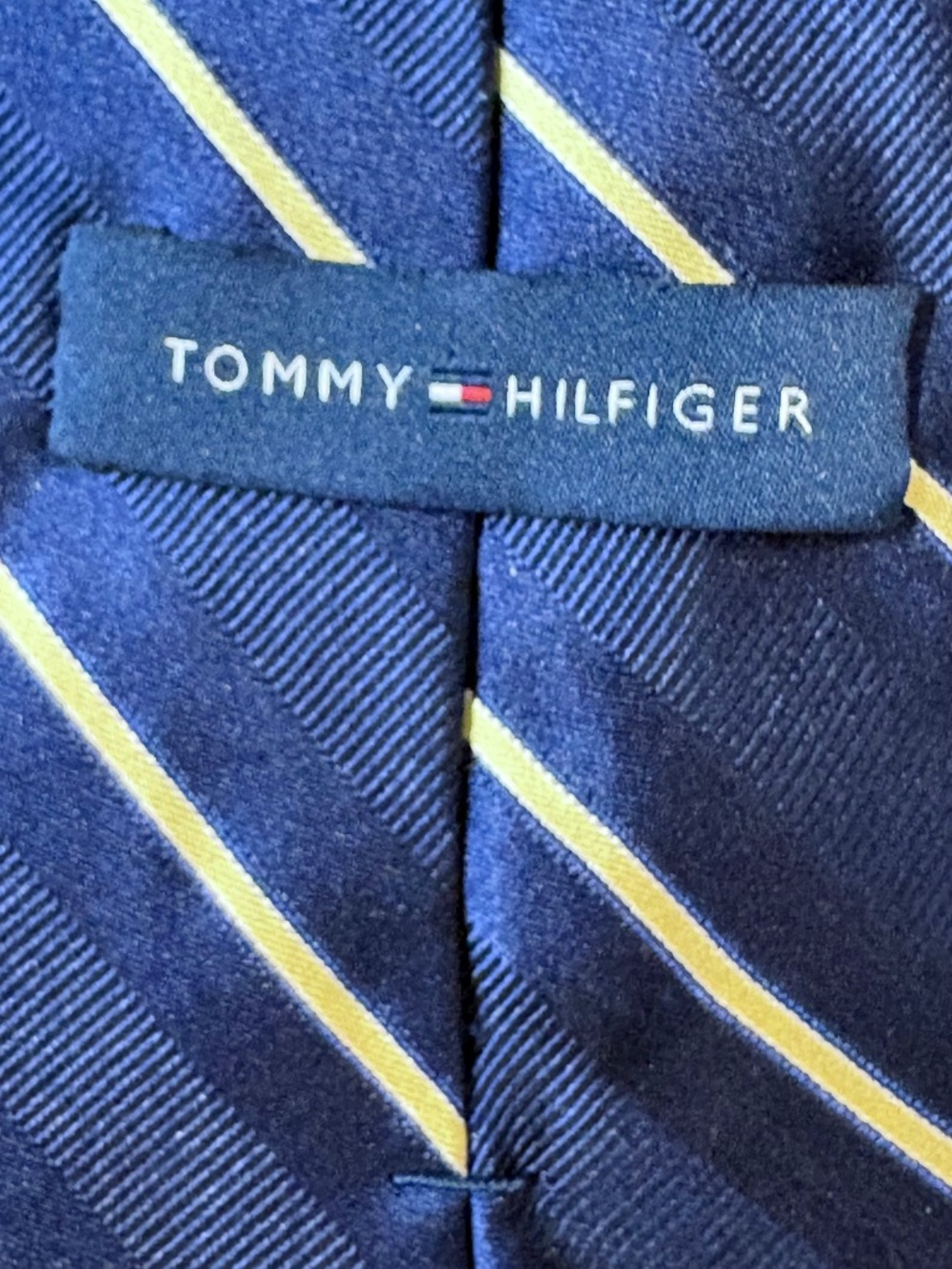 Tommy Hilfiger Men’s Silk Striped Tie Blue Gold